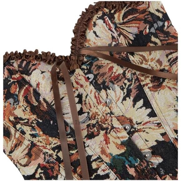 Renaissance Corset Top for Women Brown3 - Picture 5 of 7